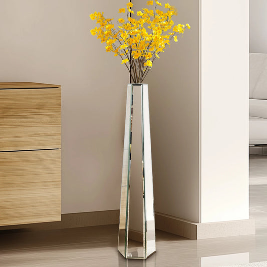 Modern Mirrored Glass Floor Vase For Living Room Decoration