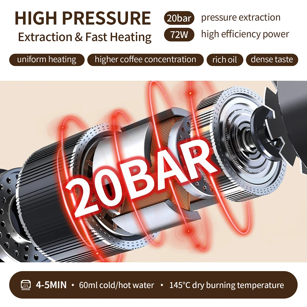 Obecilc Portable Wireless Espresso Coffee Maker And Capsule Machine