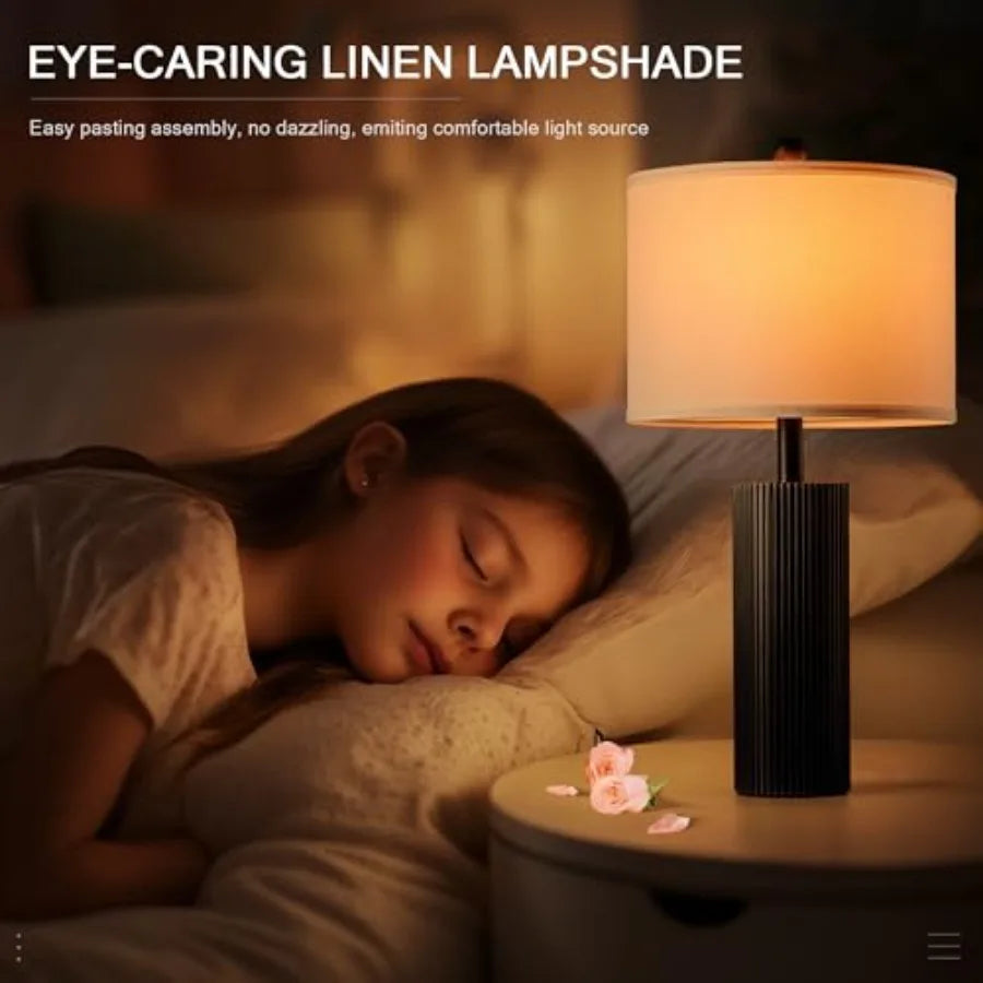 Modern USB Touch Control Table Lamps With Charging Ports