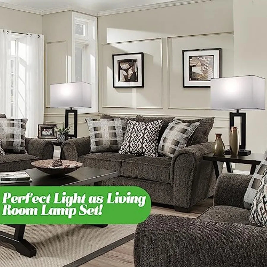 Touch Control Dimmable Table Lamp Set With Usb Charging Ports