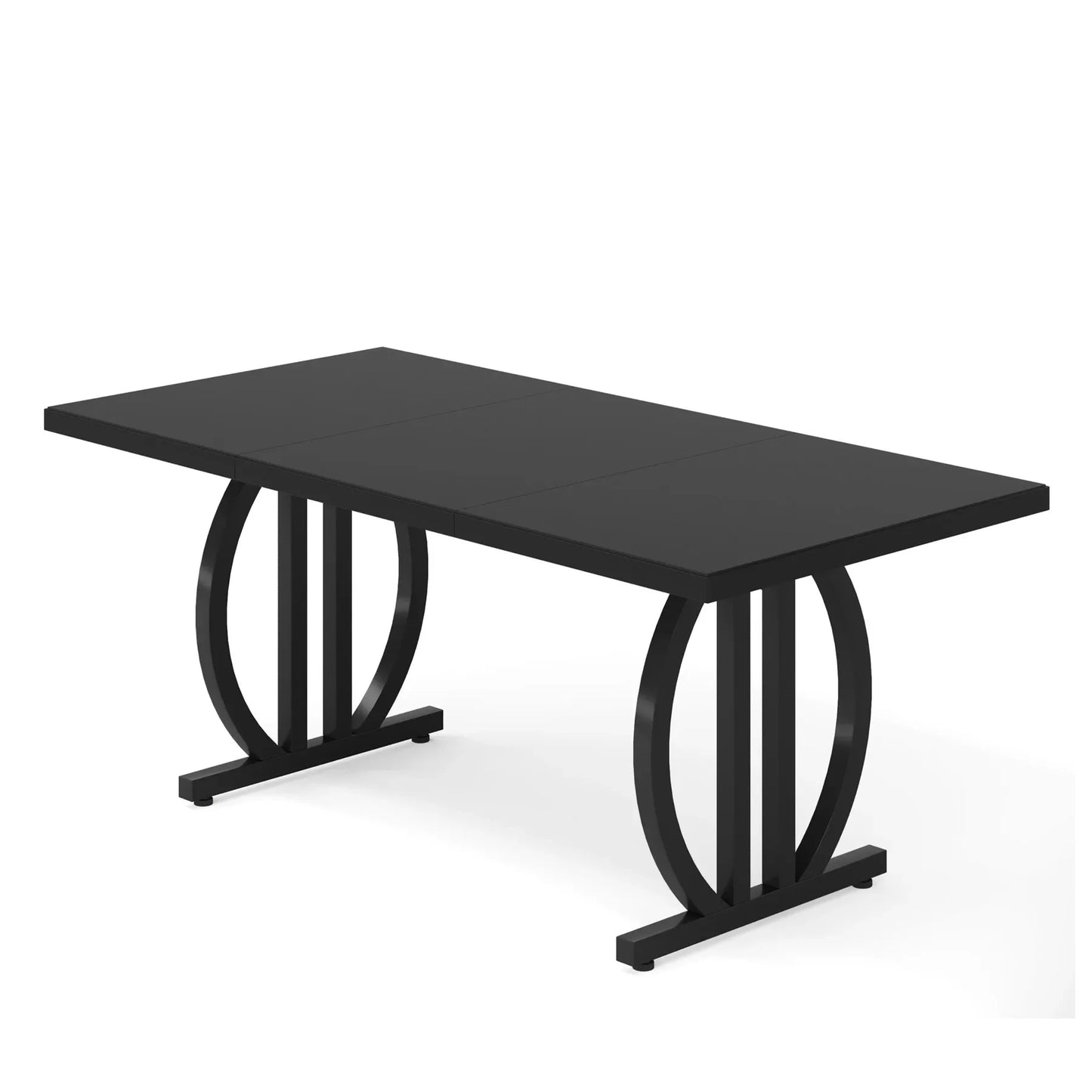 Tribesigns Modern Industrial Metal Frame Wooden Dining Table