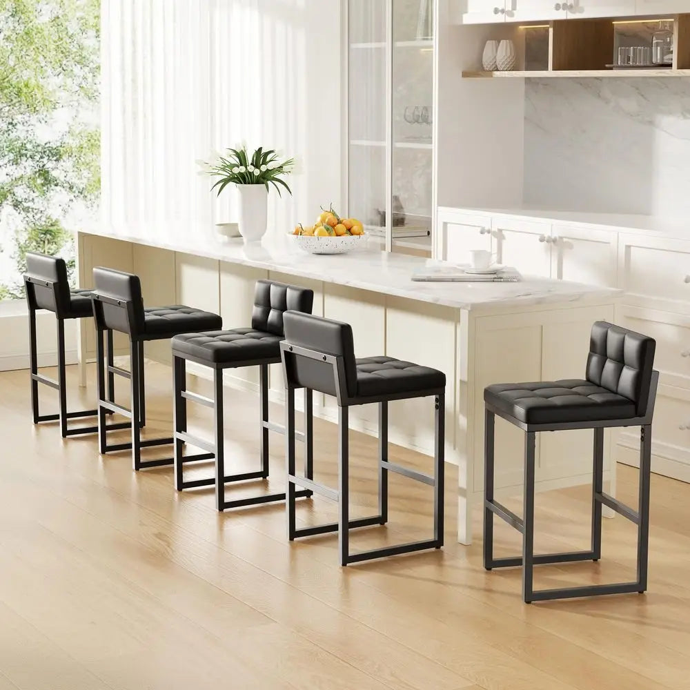Counter Height Bar Stools Set Of 2 With Back Footrest