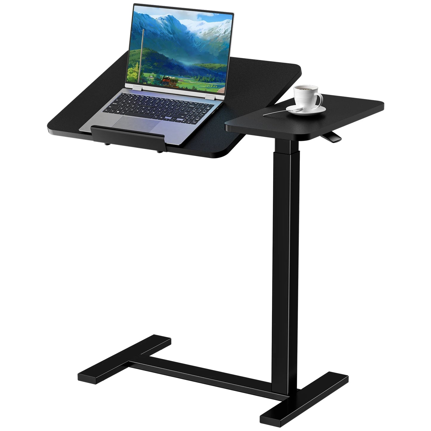 JHK Adjustable Height Overbed Desk With Tilt Top And Wheels