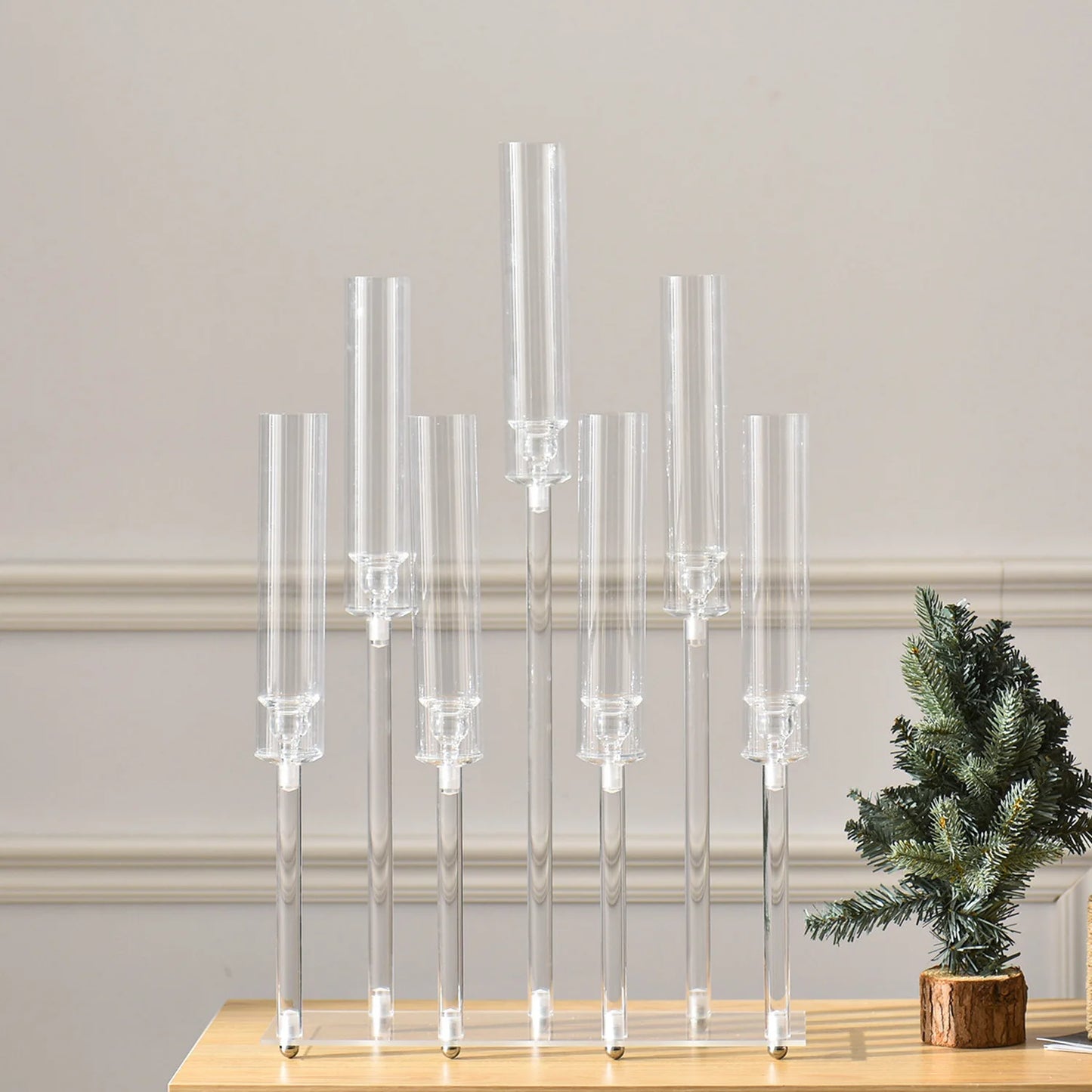 Vincigant 4 Piece 7 Arm Acrylic Candelabra Wedding Party Decor