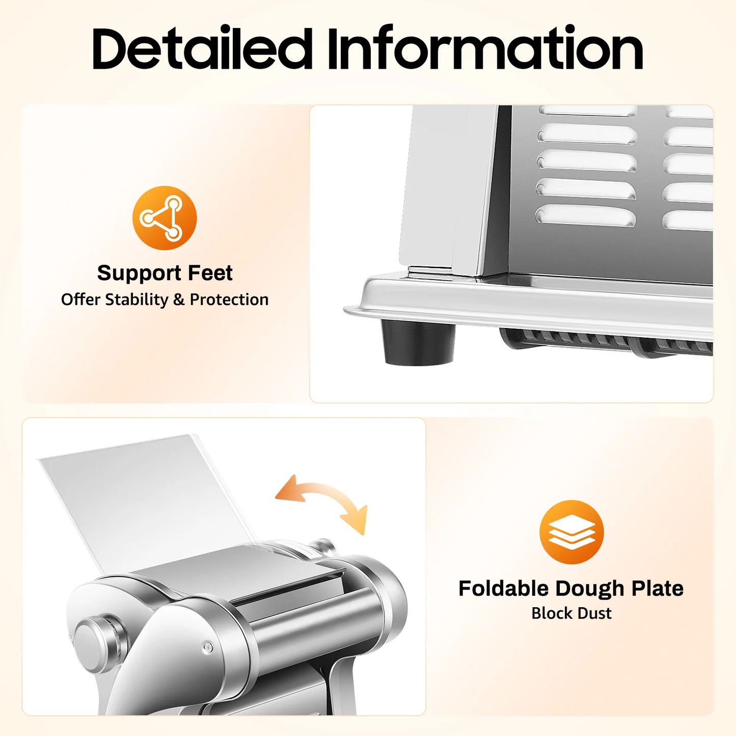 Electric Pasta Maker Machine With Stainless Steel Noodle Cutter