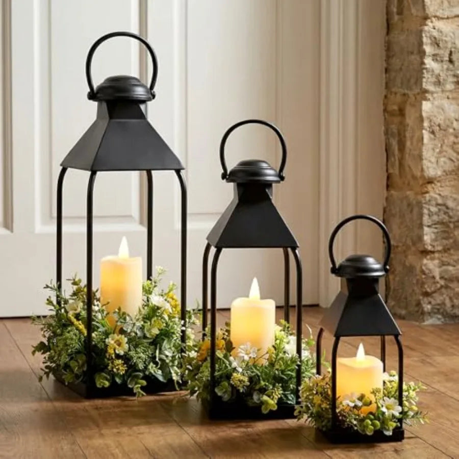 Decorative Metal Farmhouse Lantern Holders For Indoor Outdoor
