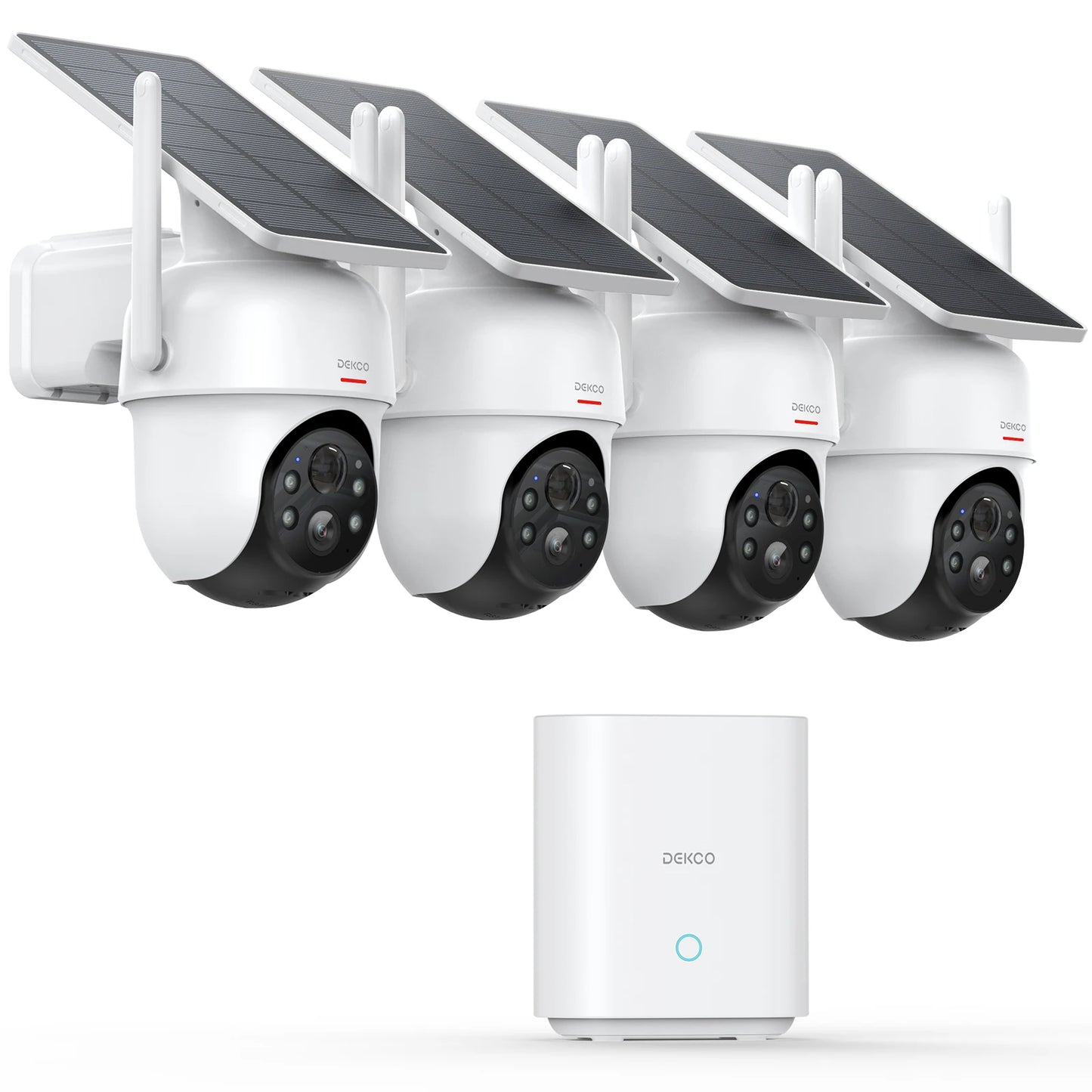 Dekco 3MP Solar Security Cameras With Four Wireless PTZ Cams