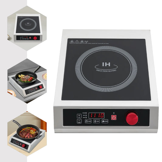 Sweetmile Commercial Induction Cooktop 3500W Stainless Steel Single Burner