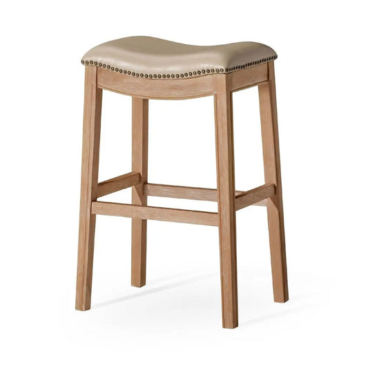 Adrien Backless Bar Stool With Saddle Seat And Footrest