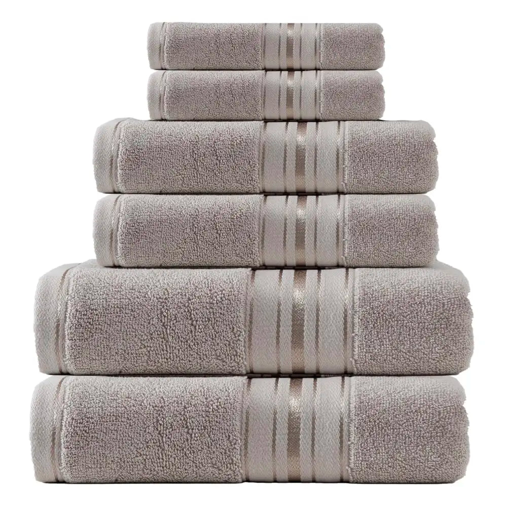 Luxurious 6 Piece Plush Cotton Turkish Bath Towel Set