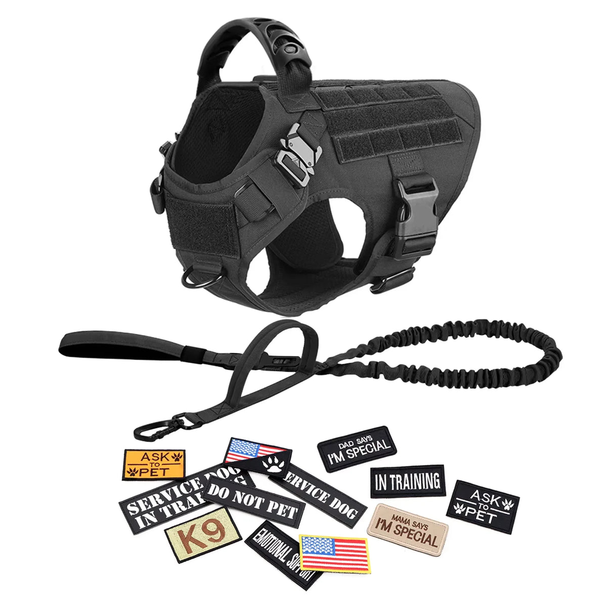 PETRAVEL Tactical Dog Harness Vest With Padded Quick Release Buckle