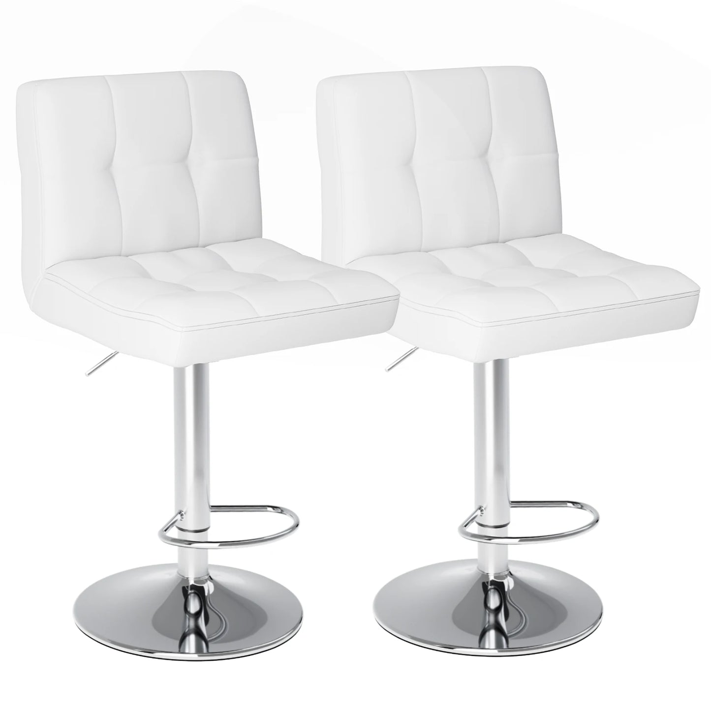 JHK PU Leather Bar Stools Featuring Padded Metal Backrest