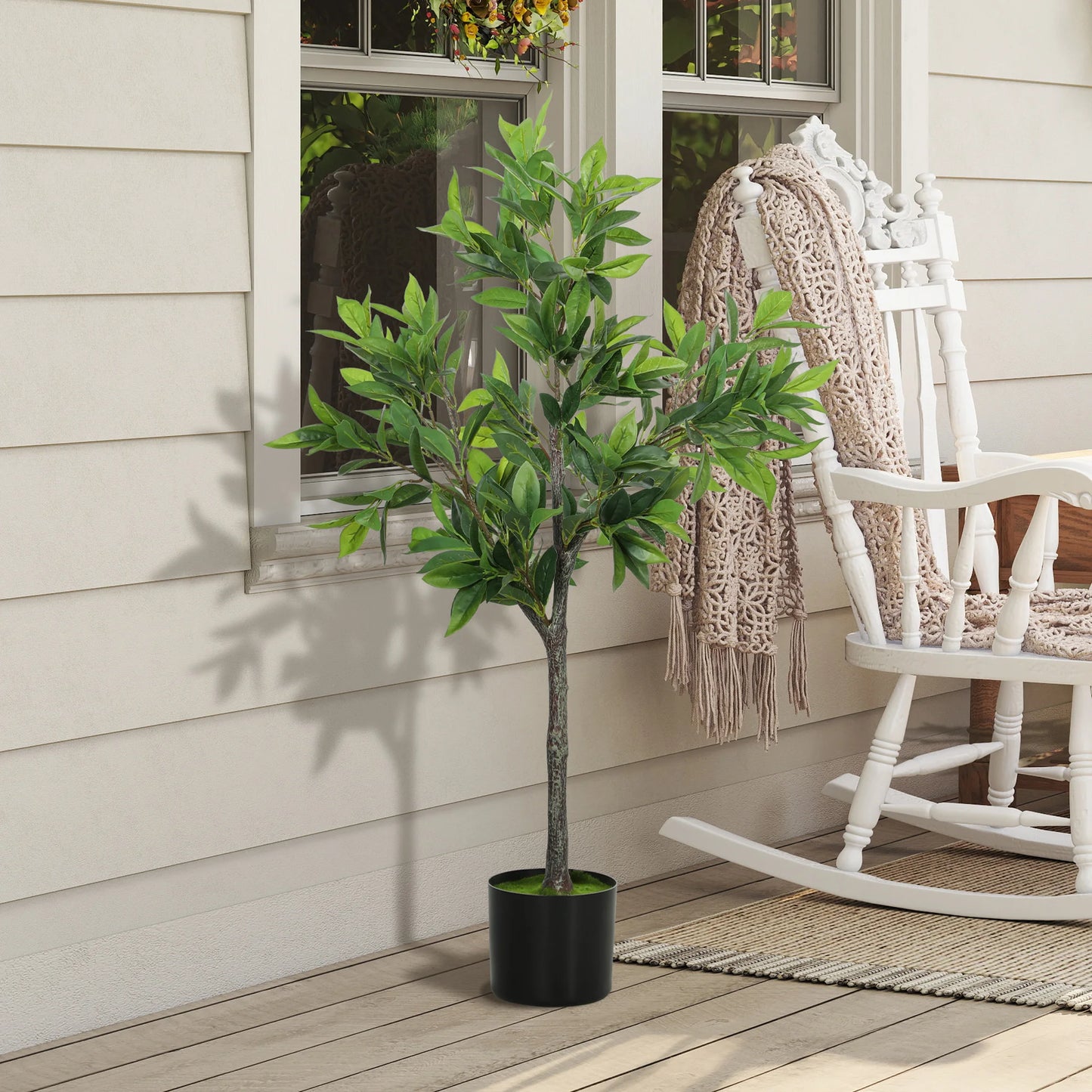 Potted Artificial Laurel Tree For Home And Office Decor