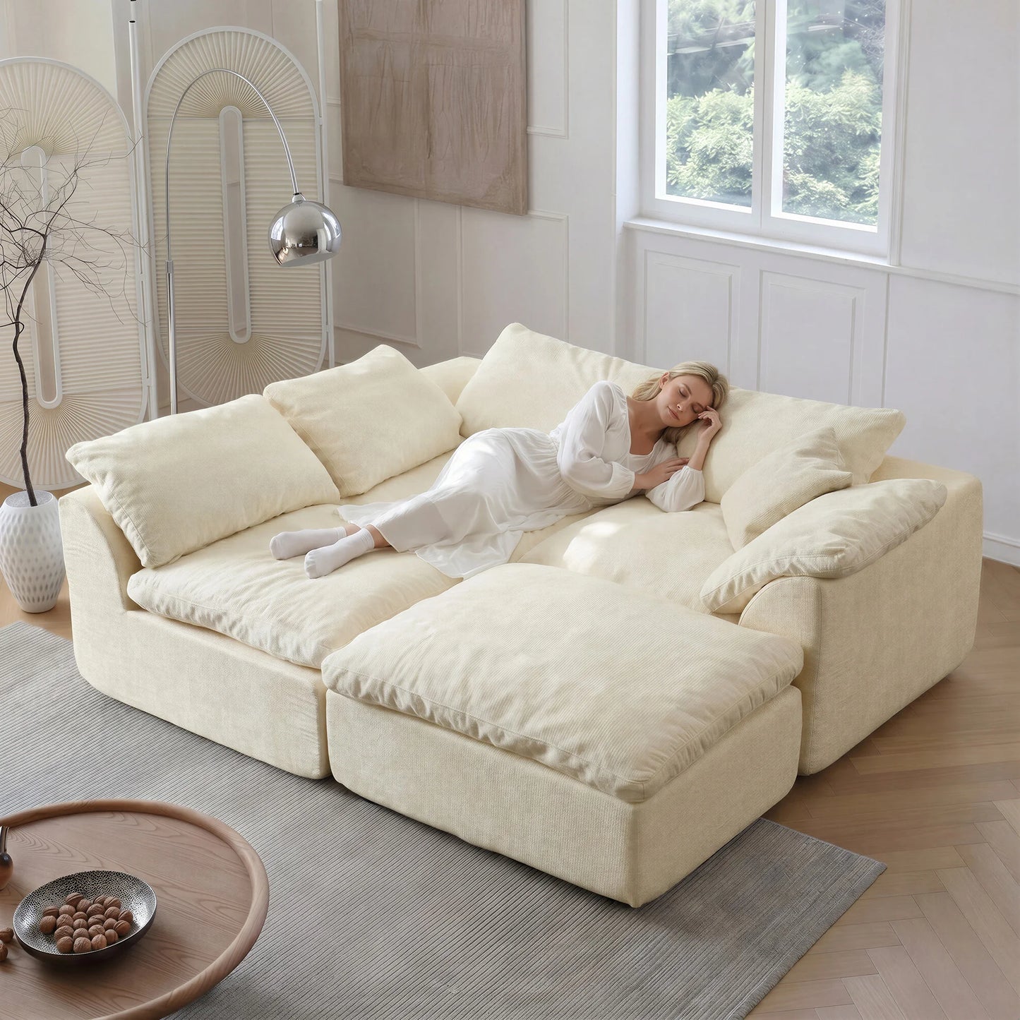 Yeflixvrau Modern Modular Sectional Sofa With Removable Cushions